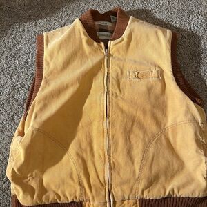 St. John's Bay Vintage Men's Yellow and Brown Vest
